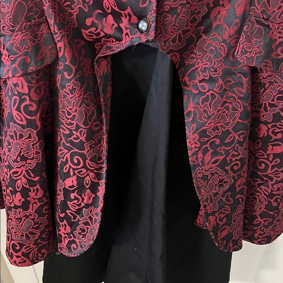 NEW H&R Red Floral Gothic Steampunk Corset Jacket & Matching Swingdress Size 14 - Picture 8 of 16